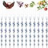 SHOWHEEL 12 Pezzi Repellente per Uccelli Riflettente,Uccello Rod,Riflettente Spirale,30cm Spirale Dispositivo Deterrente,Spirale del Vento Riflettente,Evita Gli Uccelli in Casa e in Giardino(12pcs)