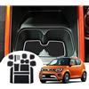 GAFAT Suzuki Ignis 2017-2024 2025 Tappetini Antiscivolo Console Centrale, Ignis 2025 Tappetino in Gomma, Portabicchiere, Contenitore Antiscivolo, Cuciture per Portiera, Suzuki Ignis Accessori (Bianco)