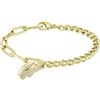 Lacoste Braccialetto a catena da donna Collezione CROCODILE con cristalli, Oro (Yellow Gold), Taglia Unica