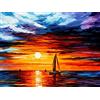 Pracht Creatives Hobby Set di pittura con diamanti, quadro con motivo di un veliero al tramonto e accessori, dimensioni circa 35 x 25 cm, set da dipingere con pietre glitterate per bambini dai 5 anni in su