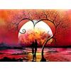 Pracht Creatives Hobby Set da dipingere con diamanti, quadro con motivo tramonto con cuore e accessori, dimensioni circa 35 x 25 cm, set da dipingere con pietre glitterate per bambini dai 5 anni in su
