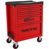 KS Tools 855.0005 - Carrello da officina a 5 cassetti, gamma Racing, sistema di chiusura centralizzata con serratura laterale, doppia maniglia di manovra, piano di lavoro in polipropilene