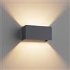 Klighten Lampada da Parete per Interni/Esterni Bianco Caldo 3000K, Moderno Applique da Parete Interno Angolo del Fascio Regolabile Aplique Led da Parete IP54 Impermeabil (Antracite)