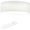 Navaris Plafoniera LED Soffitto 22W Rotonda Ø 40 cm - Lampadario Camera da Letto e Soggiorno in Tessuto - con Telecomando per Controllo Temperatura Colore - Bianco