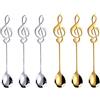 Mount Kumgang MoK 6 Pezzi Cucchiaini da Tè Musical Note, Cucchiaio da Caffè Note Musicali, Cucchiaini da Caffè a Forma di Note Musicali, per Caffè o Tè, Cucina, Gelato