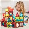 Jvchengxi Blocchi Magnetici, 75 Pezzi Costruzioni Magnetiche Pista da Corsa in Marmo Colorato Giocattoli STEM per Bambini Gioco Educativi 3D Set 3-12 Anni per Ragazzi e Ragazze Regalo