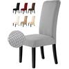 BalladHome Coprisedie Fodere per sedie con Schienale 6 Pezzi Lavabile Coprisedili per sedie da pranzo Coprisedia elasticizzata per sala da pranzo, Casa, Nozze Decor (Grigio Argento, 6 Pezzi)-M