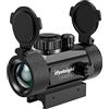 Paike 1X40 Red Dot Sight Rosso verde Dot illuminato, 11mm / 20mm ferroviario, Protector Covers portata del fucile
