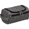 Relaxdays Beauty Case da Viaggio, per Uomini e Donne, 3 Scomparti, Necessaire Impermeabile da Viaggio, Trousse, Grigio