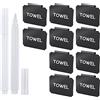 Abeillo Set di 12 etichette per cestini, include 10 etichette rimovibili per cestini della dispensa, con 2 pennarelli a gesso bianco per contenitori portaoggetti (nero)