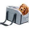 Pomurom Dog Car Seat, Centre Console Dog Car Seat for Cat And Small Dog, Portable Pet Travel Carrier Travel Bed, Washable Puppy Car Seat, Dog Cat Booster Seat Car Armrest, Car Seat Pet Supplies
