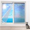 DG Catiee Protezione per finestra di sicurezza per gatti, anti-zanzare, rete per balcone, antipolvere, con cerniera, autoadesiva, riutilizzabile (60 x 100 cm, rete grigia)