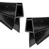 WITEN&NOCK Guarnizione doccia, 2 x 60 cm, per 5 mm, 6 mm, colore nero, per porta in vetro, spessore di ricambio, impermeabile o per cabina doccia