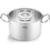 Fissler Original-Profi Collection - Pentola in acciaio inox (diametro 24 cm, 6,3 l) con coperchio in vetro, compatibile induzione