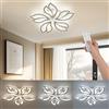 OTREN Plafoniera Led Soffitto Dimmerabile, 48W Moderna Lampadario Soffitto con Telecomando, Luce Led per Soggiorno, Camera da Letto, Cucina, Ufficio, 3000K-6500K, 4800LM, 5 Foglia