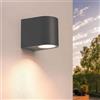 Ledvion - Lampada da Parete LED Antracite & Rotonda, GU10 Spot, IP54, Lampada da Esterno, Illuminazione Esterna, Illuminazione Giardino, Illuminazione Facciata