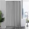 Furlinic Tende Doccia Anti-Muffa Tessuto in Poliestere, Grigio Tende Doccia Impermeabile &Lavabile,Tenda Vasca da Bagno con 12 Ganci Tenda doccia-180x200cm.