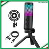 ELLENNE MICROFONO RGB USB CONDENSATORE PC PS5 MAC FILTRO ANTIPOP SUPPORTO ANTIURTO ZRD12