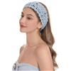 ZLYC Cerchietto per capelli da donna, fatto a mano, lavorato all'uncinetto, motivo floreale, colore: blu