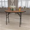 Flash Furniture Mobili Flash Tavolo Pieghevole in Legno 48HLF-RD, ingegnerizzato, Naturale, 48 Half-Round