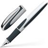 Schneider 168403, penna stilografica Ray, pennino e impugnatura per mancini Per destrordi Füllhalter M bianco/grigio