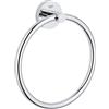 GROHE QuickFix Start, Portasciugamani ad anello metallo, fissaggio nascosto, viti e tasselli inclusi, montaggio semplice con GROHE QuickGlue, 200 mm, Cromo, 41174000