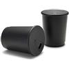 achilles Set di 4 tazze da caffè riutilizzabili con coperchio, 330 ml, colore nero, coperchio nero