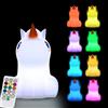 Glinrui Grande unicorno Luce notturna per bambini Luce notte in silicone Decor cameretta lampade Ricaricabile luce di decompressione - Luminosità e Colore Regolabile/Impostazioni orario - Grande