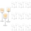 Sziqiqi Portalumini in Vetro Set di 30, Portacandele a Colonna Elegante Candelieri Trasparente, Candelabri Centro Tavola Moderno per Soggiorno Matrimonio Porta Candele per Decorazione Natalizia