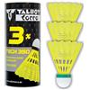 Talbot-torro Set di 3 volani per badminton torro tech 350, velocità ridotta, gialli