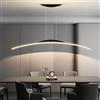 Lanekd LED Lampadario a Sospensione Lampada da Tavolo da Pranzo Moderna Semplice Lineare Cucina Lampada a Sospensione Dimmerabile in Altezza Regolabile per Sala da Pranzo Soggiorno Ufficio (L80cm, nero)