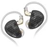 Yinyoo KZ AS16 PRO - Auricolari con 8 armature bilanciate per studio di stadio Hifi IEM in Ear Monitor, isolamento acustico, cuffie in-ear cablate da 3,5 mm (nero, senza microfono)