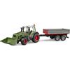Bruder Trattore Fendt Vario 211 Con Benna E Rimorchio
