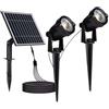 V-TAC LAMPADA CON PICCHETTO 2X1.2W B.CALDO CON PANNELLO SOLARE NERO IP65 VT-11031 -LED20488