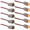 GTIWUNG Kit Connettori DT,5 Sets Connettore DT 2 Pin,Impermeabile Auto Connettore Elettrico DT 2 Pin Way Terminale Filo Connettore Spina Sigillato Maschio e Femmina,Connettori per Cavi Automobilistici