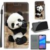 LeviDo-EU LeviDo Cover Compatibile per Huawei P20 Lite 2018 Silicone Libro PU Pelle Magnetica Flip Portafoglio con Corda Disegni Antiurto Bumper Motivo Custodia Resistente Protettiva Case, Panda