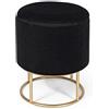 KONTE.DESIGN Pouf contenitore POLINA in Velluto Nero