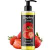 QKnatur - Olio da Massaggio Rilassante al profumo di Fragola - 200 ml - Per massaggi corpo rilassanti - Massima idratazione e nutrimento - Ideale per le coppie