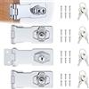 Gueenky 4 Pezzi Lucchetto Hasp in Acciaio Inox, 3 Pollici Chiavistello Con Viti e Chiavi, Chiusura Armadio Serratura in Metallo per Porte Mobili Cassetti Armadietti