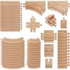 THE TWIDDLERS Set Binari Trenino di Legno, 64 Pezz - Costruire la Tua Ferrovia, Alta qualità, Compatibili con Tutte le Principali Marche di Trenini Giocattolo