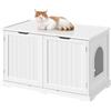 Yaheetech Mobiletto Lettiera per Gatti Cuccia Casetta per Gatti Domestici con 2 Ante 95 x 53, 5 x 57, 5 cm Grande Nido per Cuccioli con Apertura Laterale Armadietto Multiuso in Legno
