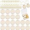 SUNNYCLUE 1Scatola di Legno di Vetro di Vino Charms Marcatori Tag Identificazione Piatto Rotondo Charms Identificatori di Vetro per Bevande Bicchieri A Stelo 20pezzi Pendenti In Legno 20pezzi Cerchi