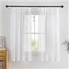 PONY DANCE Tende per Interni con Fettuccia Tende Bianche per Finestre Piccole Cucina 2 Pezzi L 140 x A 160 cm Voile Curtains Trasparenti per Salotto Filtraggio Luce Morbida
