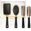 Meisheamin Set di 4 spazzole per capelli, spazzola professionale per lo styling dei capelli, per uomini e donne, setole morbide flessibili per capelli lunghi, spessi, ricci, ondulati, secchi danneggiati