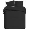 BANZAII TEXTILE INNOVATOR ONLINE Banzaii Set Copripiumino Bicolor 100% Microfibra con Federa Double Face Singolo 150x200 cm Nero/Nero