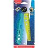 Maped - Righello pieghevole Croc Croc - Utilizzabile aperto o chiuso - Blocco per fissare il righello aperto - Forma coccodrillo - Ideale per imparare a tracciare, misurare e disegnare - 2 x 15 cm