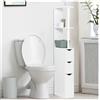 Idmarket - Scaffalatura per toilette in legno bianco con 3 ante bianche willy