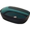Antonio Lupi - Lavabo rettangolare SENSO in Cristalmood PETROLIO 60x40x15 - SENSOC