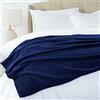 Amazon Basics Copriletto non riscaldata, in morbido velluto, 168 x 229 cm, blu navy