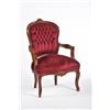 Way Home Store Poltrona Barocco Luis Stile Francese Luigi XVI Marrone e Rossa Tessuto 63 x 65 x 94 cm